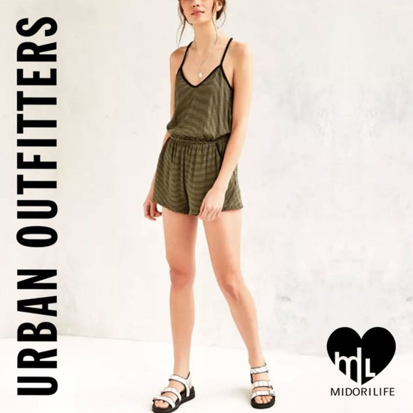 SILENCE + NOISE Striped Racerback Romper - Picture 1 of 8